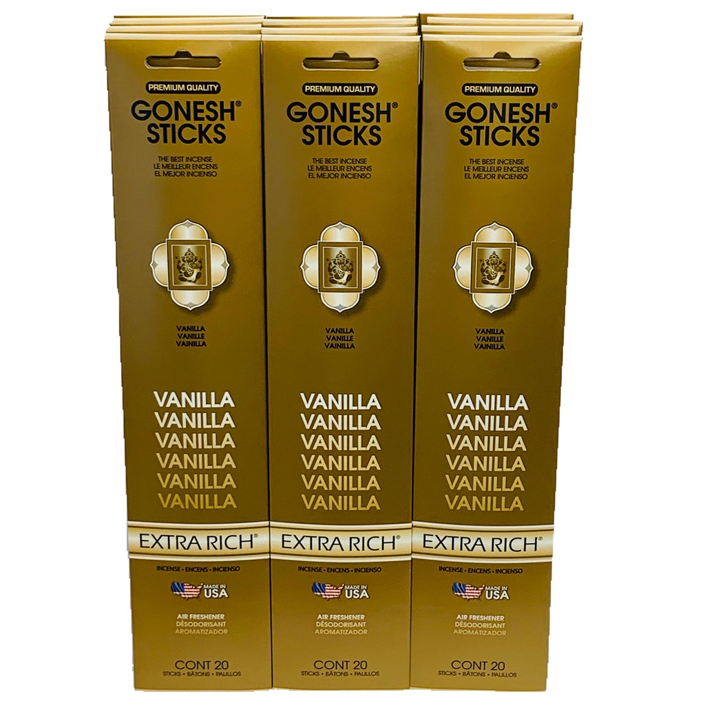 Vanilla 12 Pack (240 Sticks) GONESH