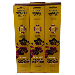 Black Orchid 12 Pack (240 Sticks) GONESH