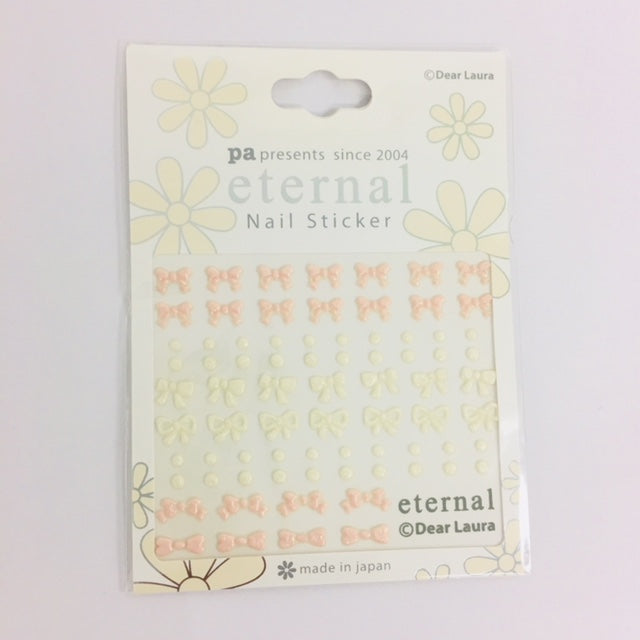 Nail Sticker [Ribbon White Pink] pa46 by Dear Laura